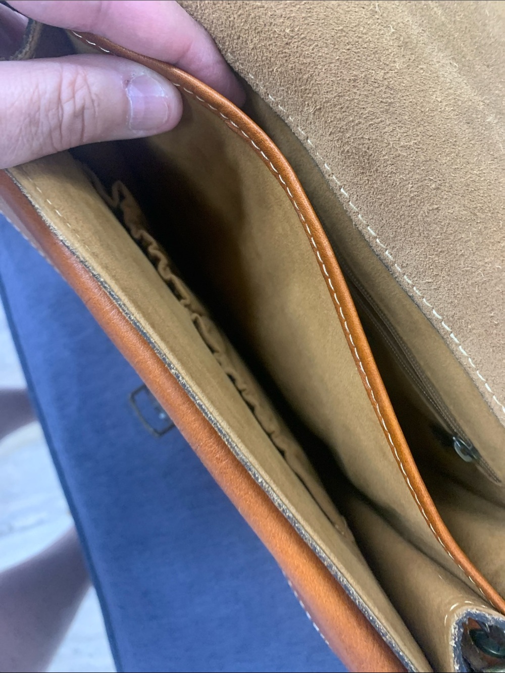 Patricia Nash Cognac/Tan Leather Crossbody Satchel - Picture 6 of 8